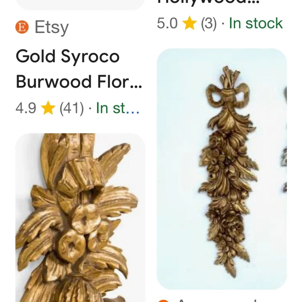 Gold Floral Decorative Wall Accent - Home Wall Decor